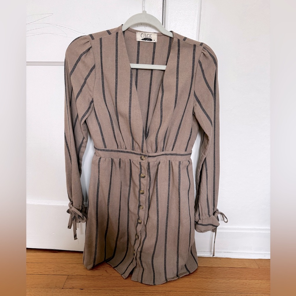 Button down striped top